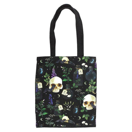 Venom & Vines Gothic Skull Tote Bag