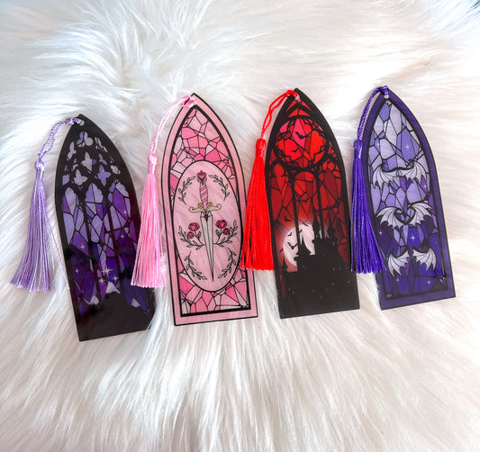 Stained glass fairytale bookmarks