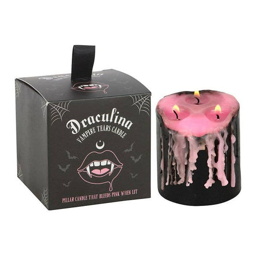 Pink Vampire Tears Bleeding Pillar Candle