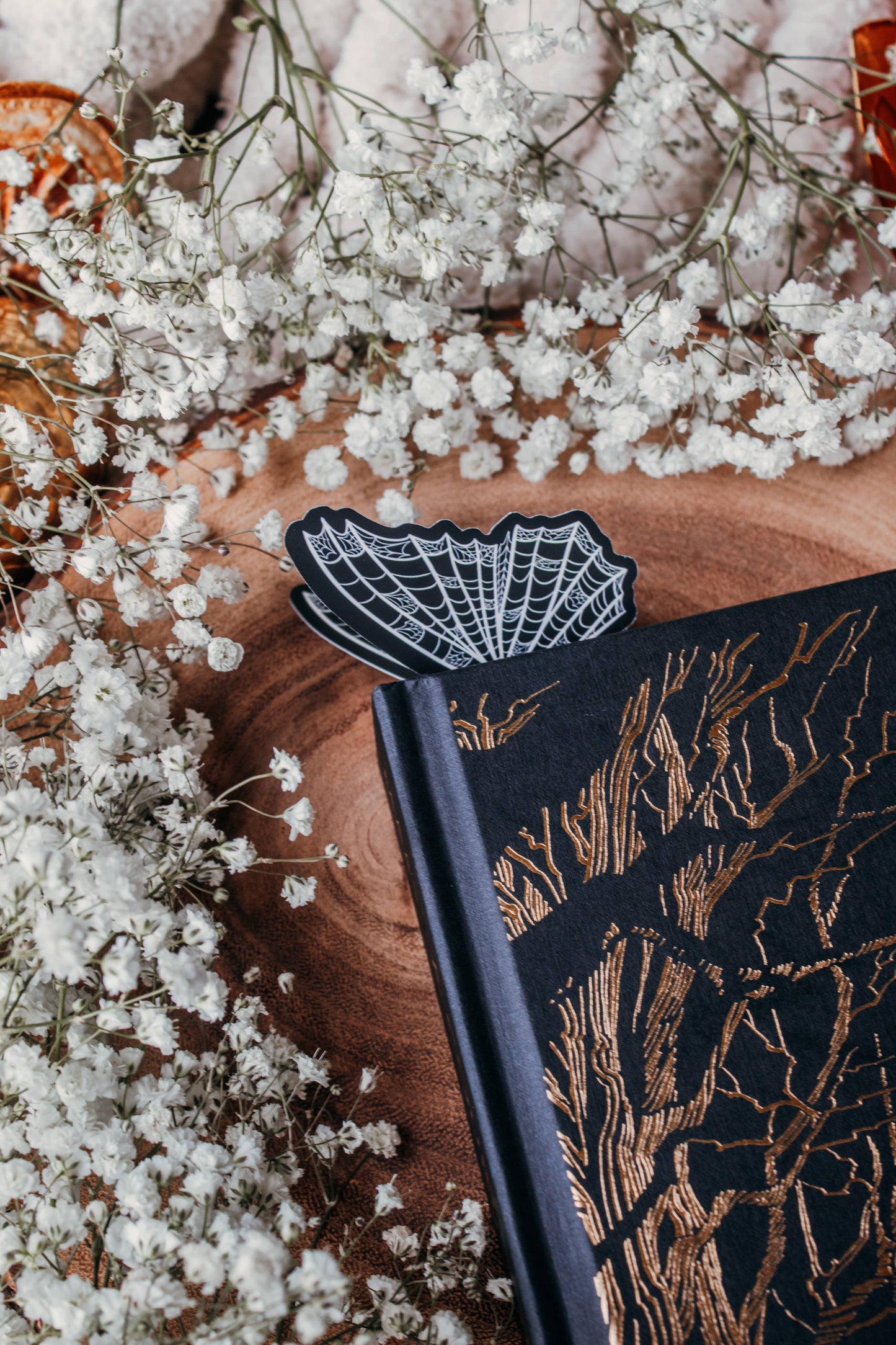3D Spooky Spiderweb Butterfly Wings Bookmark