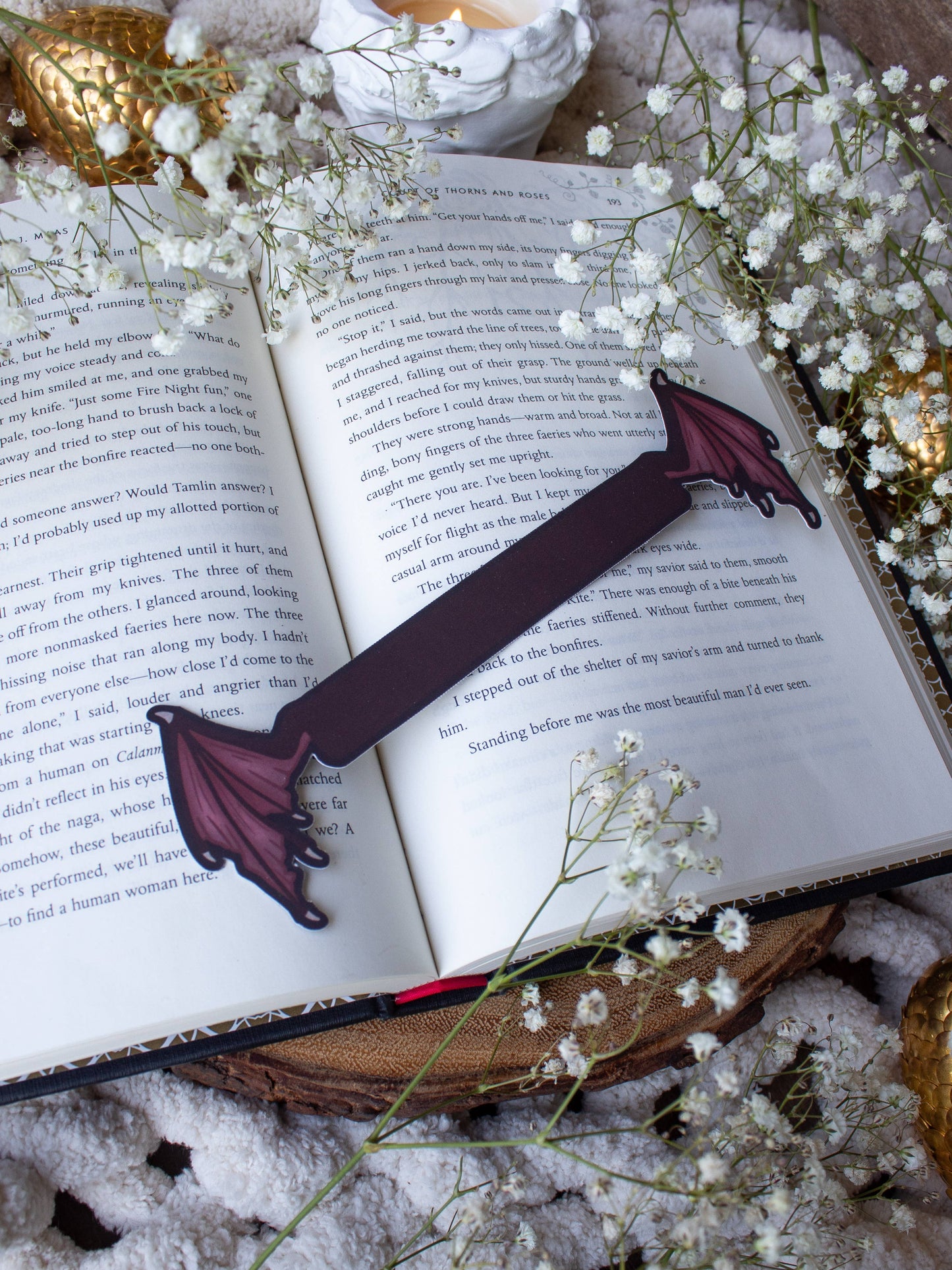 3D Dragon Wings pink Bookmark