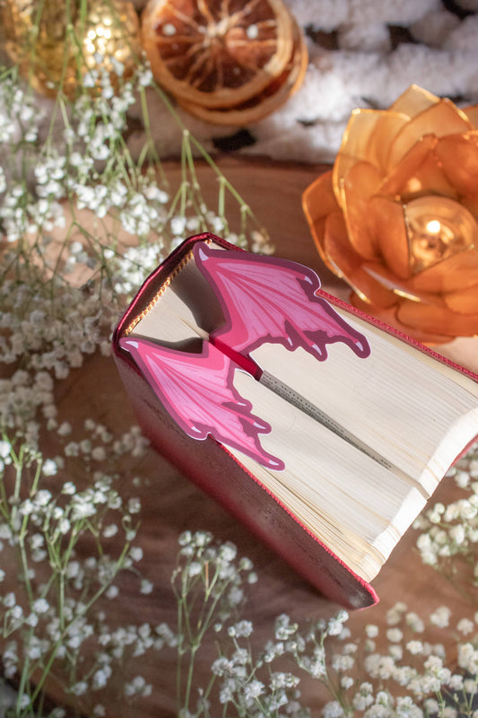 3D Dragon Wings pink Bookmark