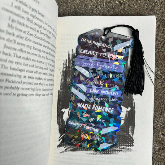 Dark Romance Tropes Spicy Bookmark with Tassel