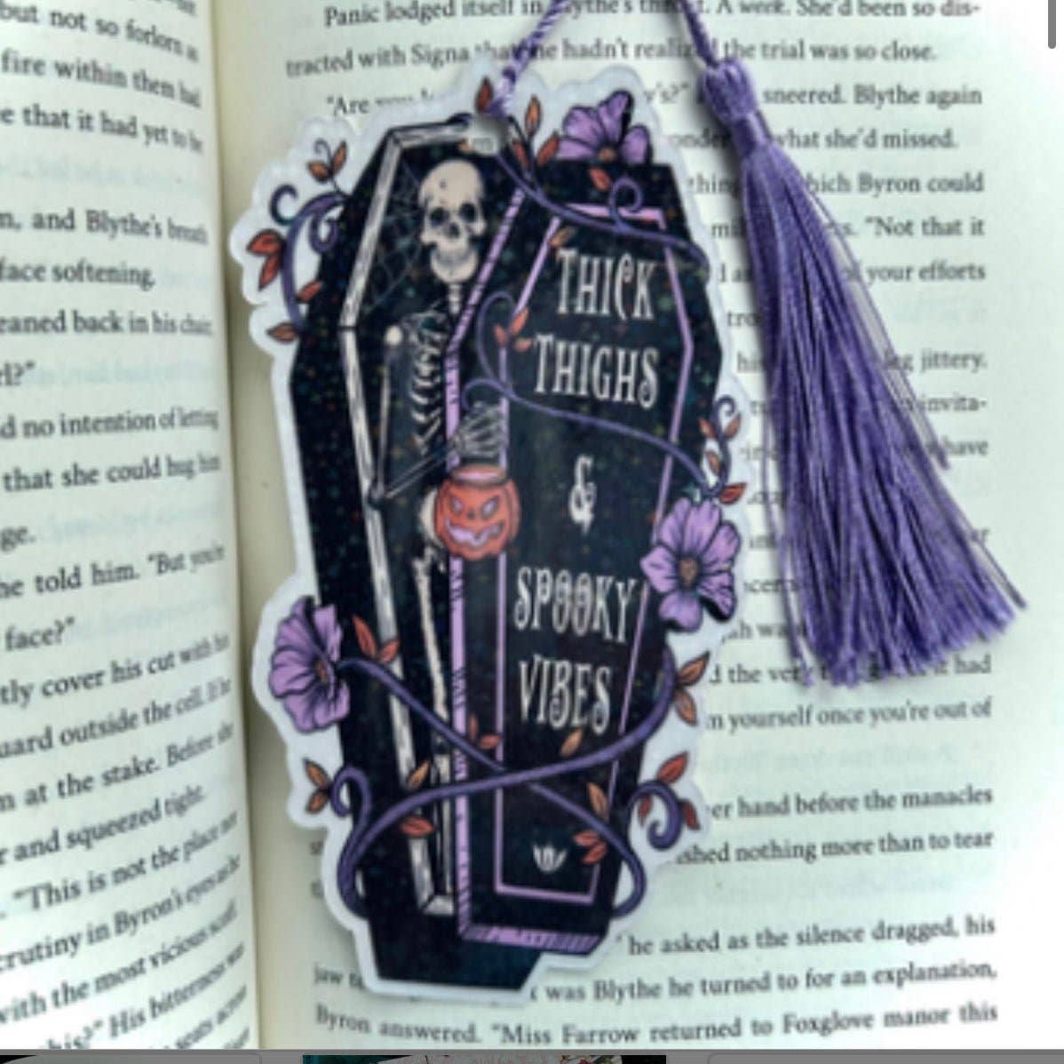 Thick Thighs and Spooky Vibes Bookmark: No tassel