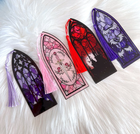 Stained glass fairytale bookmarks