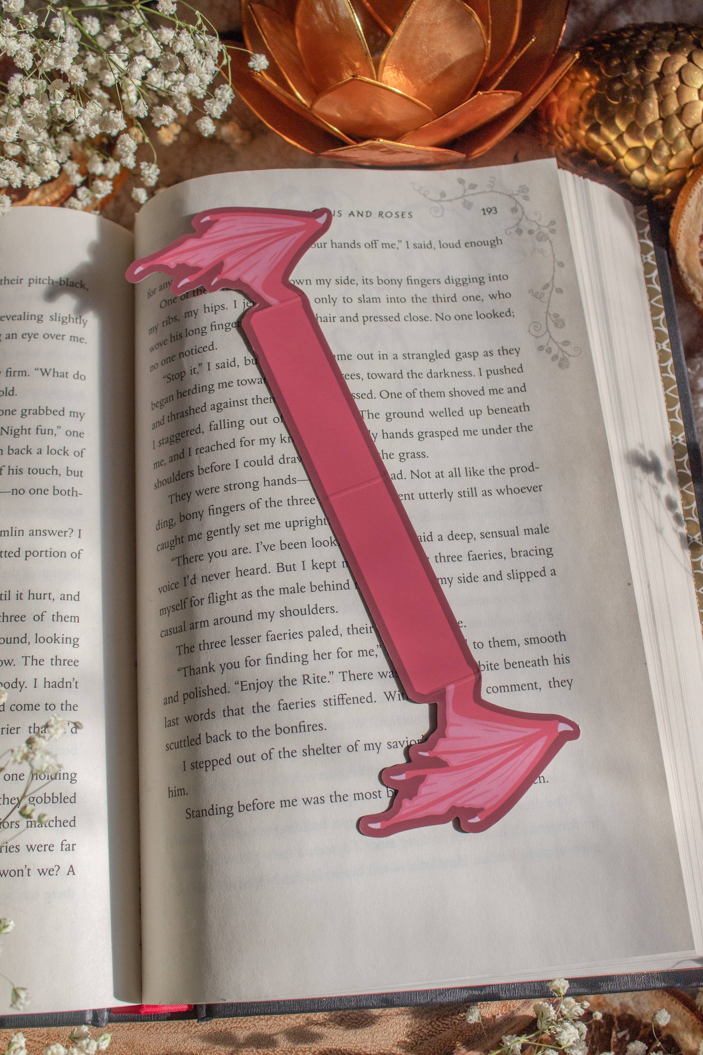 3D Dragon Wings pink Bookmark