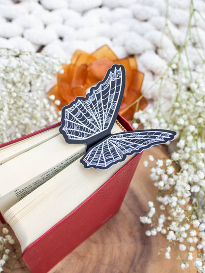 3D Spooky Spiderweb Butterfly Wings Bookmark