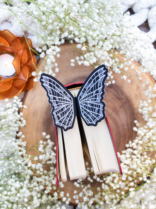3D Spooky Spiderweb Butterfly Wings Bookmark