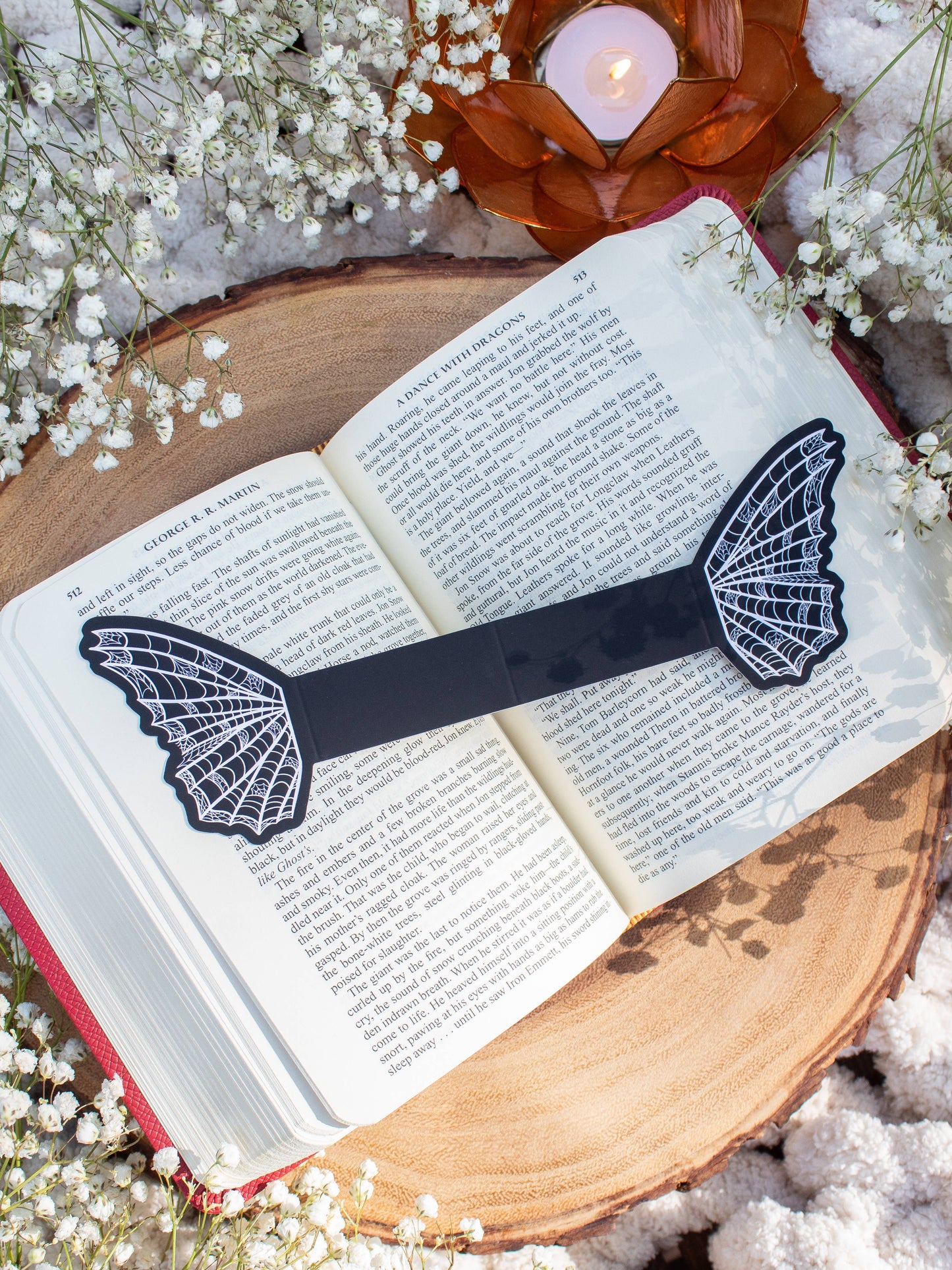 3D Spooky Spiderweb Butterfly Wings Bookmark