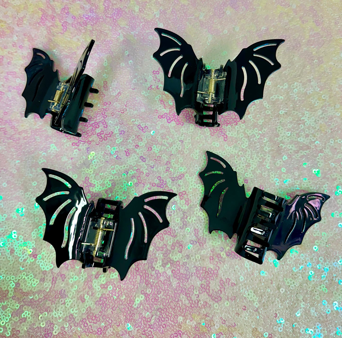 Black bat hair clip