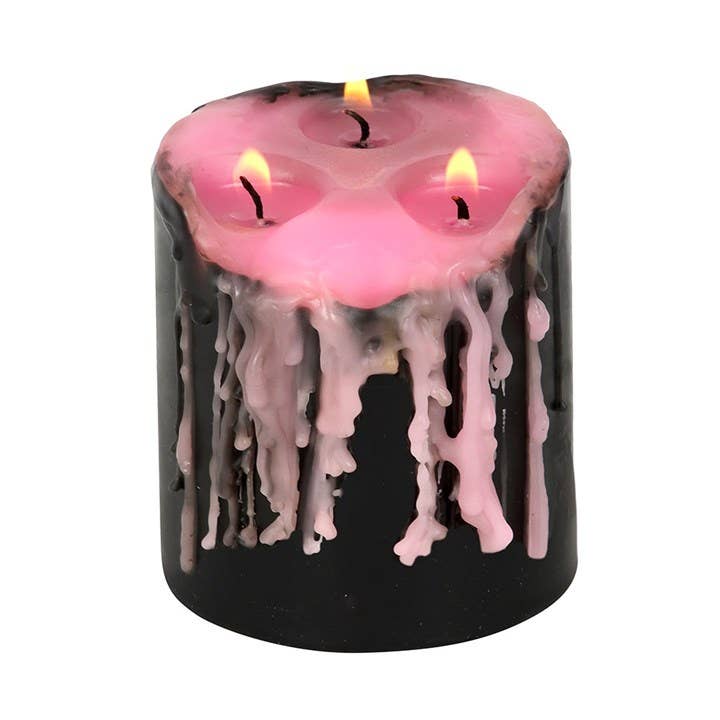 Pink Vampire Tears Bleeding Pillar Candle