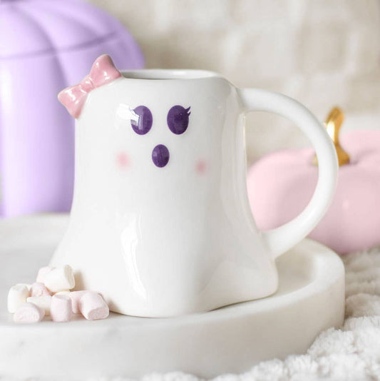 Mrs Boo Ghost Mug with Bow
