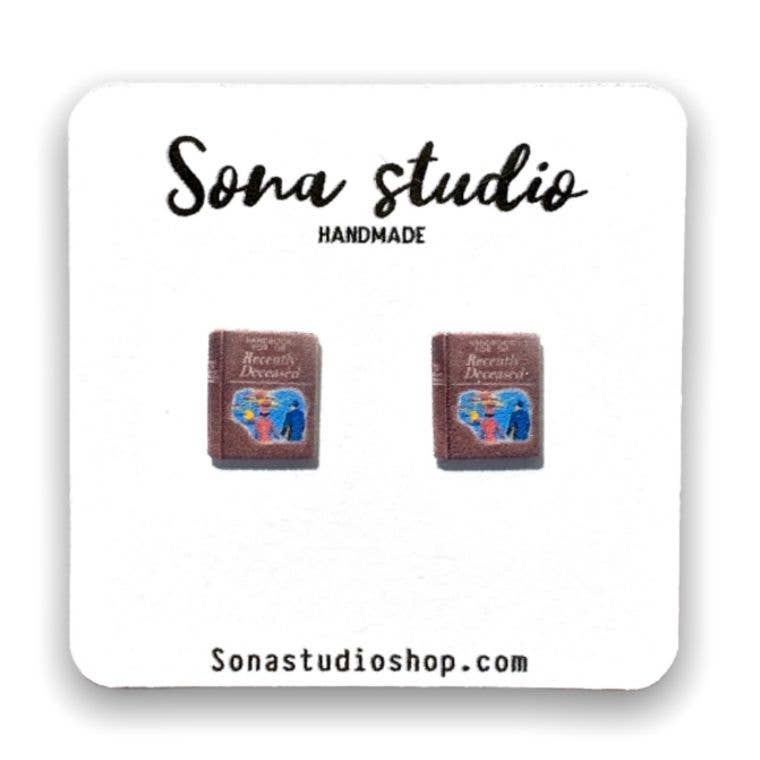 Handbook for the recently deceased stud earrings